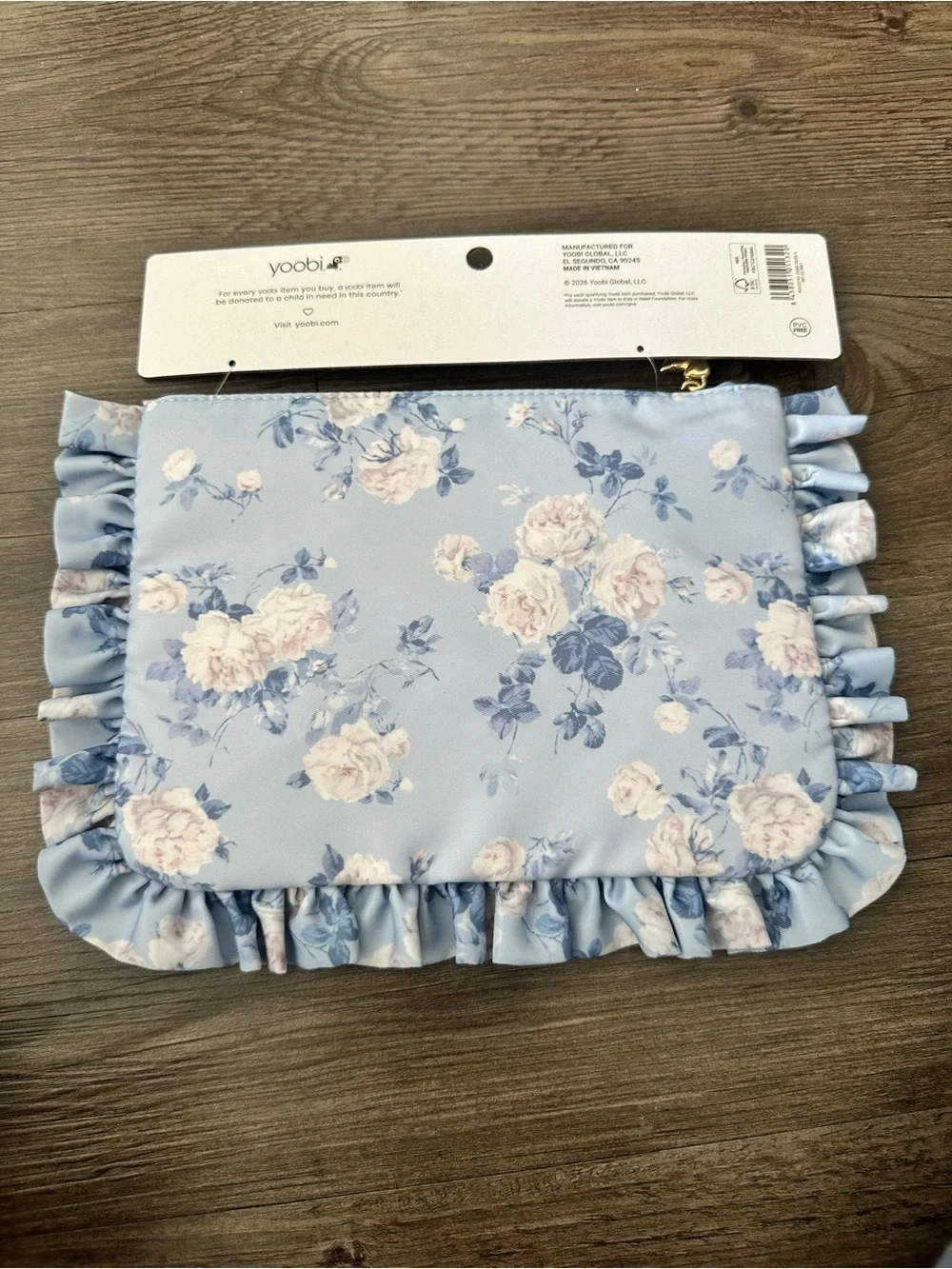 💙🎯 LoveShackFancy x Target Yoobi Everblooming Rosettes Pencil Case Whisper Blue